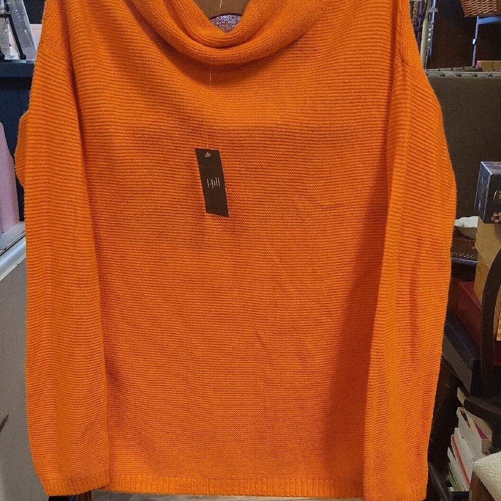 J. Jill Orange Knit Sweater